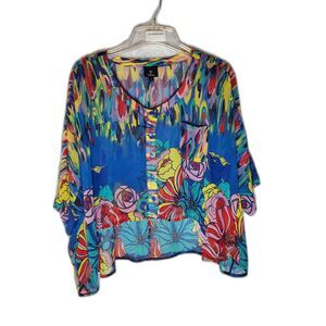 21st Delicious Colorful Patterned Blouse Size M